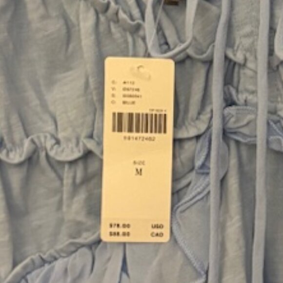 Anthropologie Blue Baby Doll Ruffle T-Shirt, Sz M, NWT - Picture 4 of 5